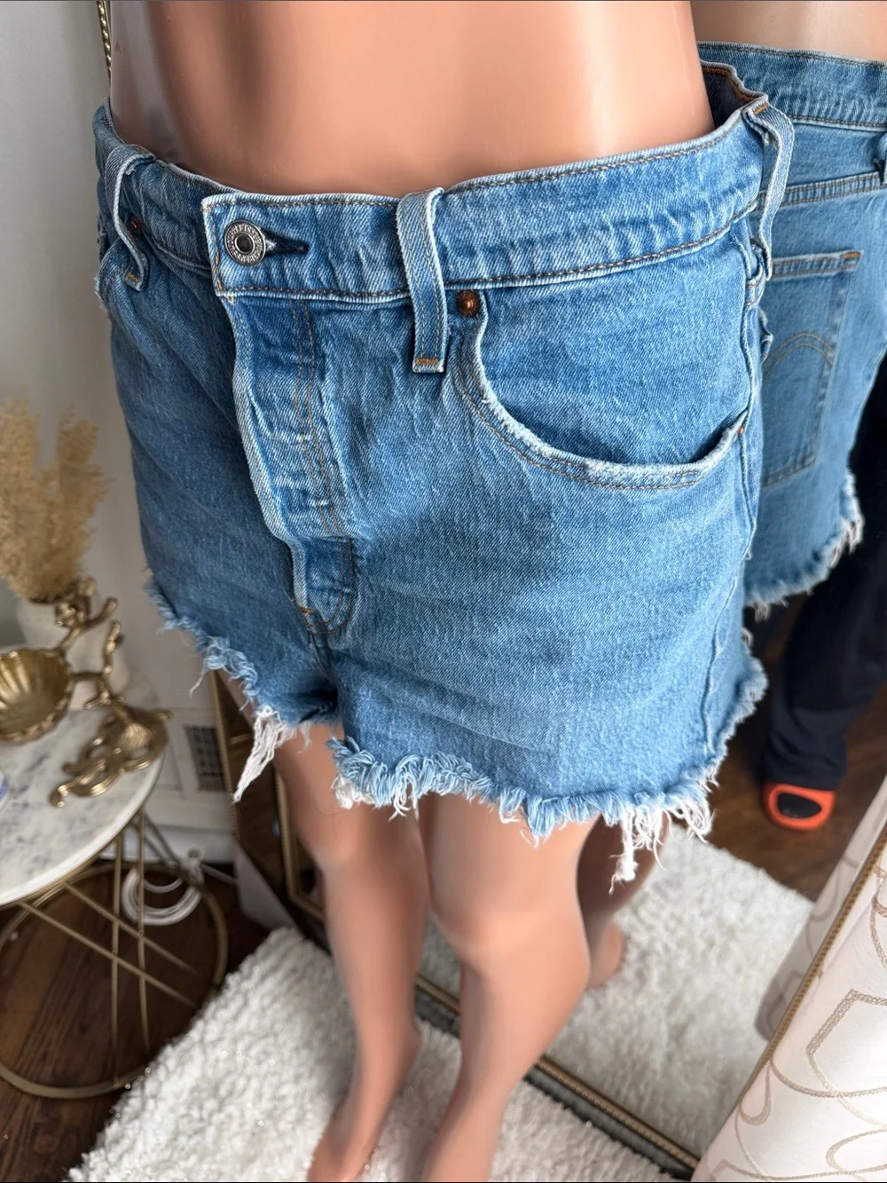 Levi's Medium Blue Denim Cutoff Shorts